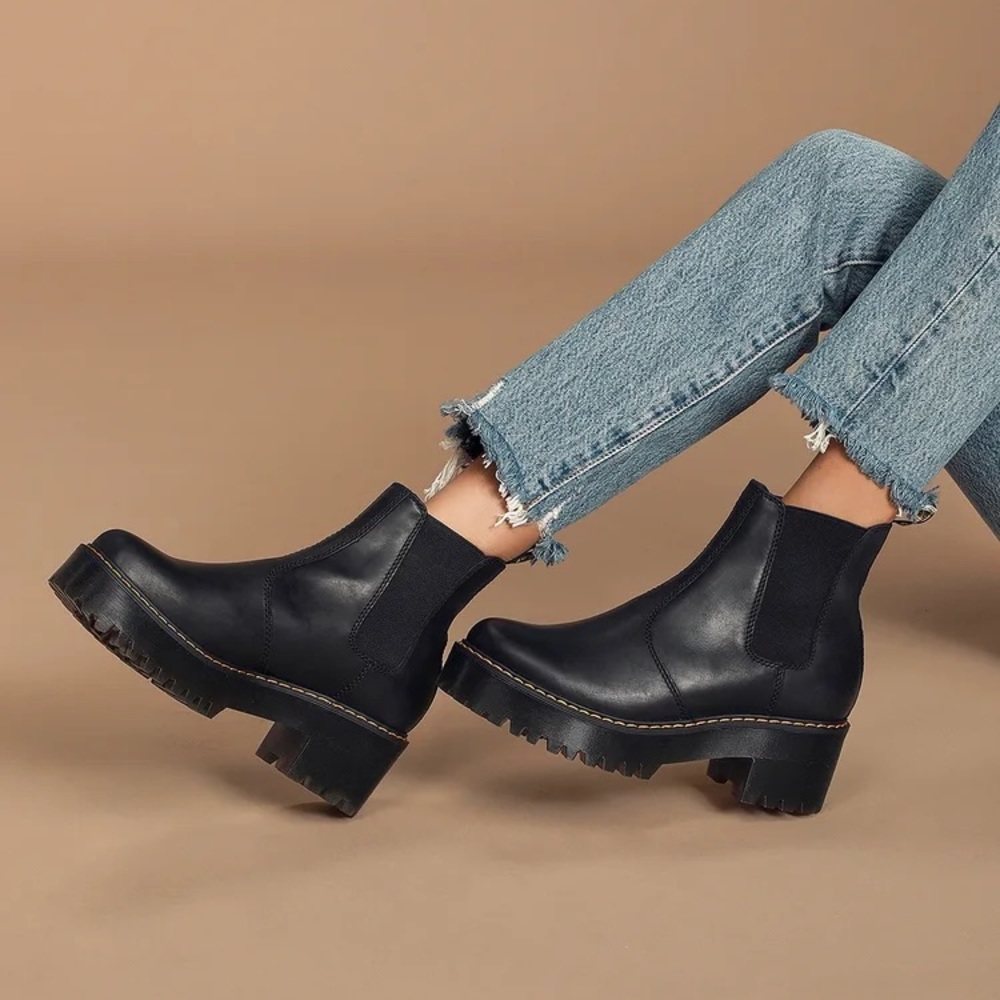 💗DR MARTENS PLATFORM CHELSEA BOOT IN MATTE BLACK